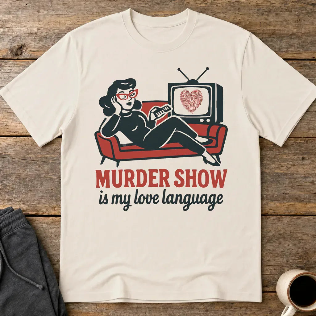 Murder Show Love Language T-Shirt - Ice Grey