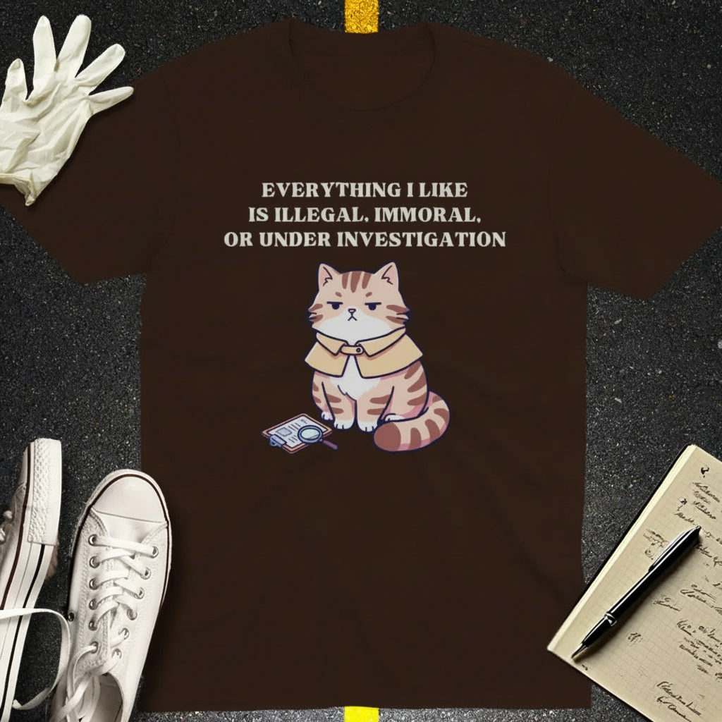 Illegal Cat Detective T-Shirt_clean