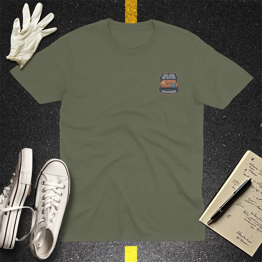 Couch Detective T-Shirt - Military Green