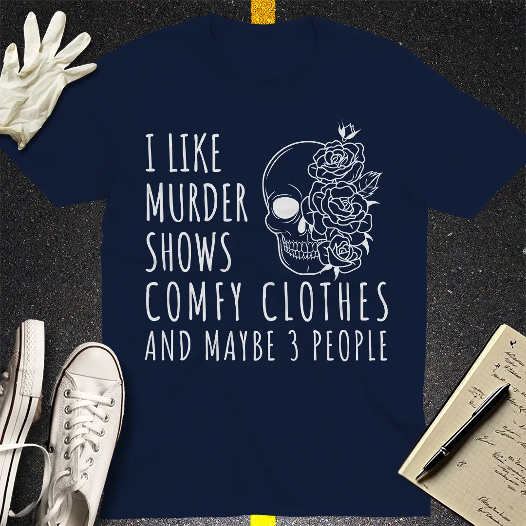 Floral Skull Fusion T-Shirt - Navy