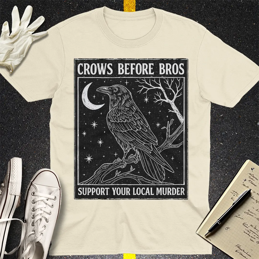 Crows Before Bros T-Shirt - Natural