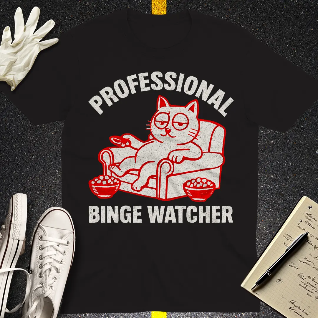 Professional Binge Watcher T-Shirt - Black