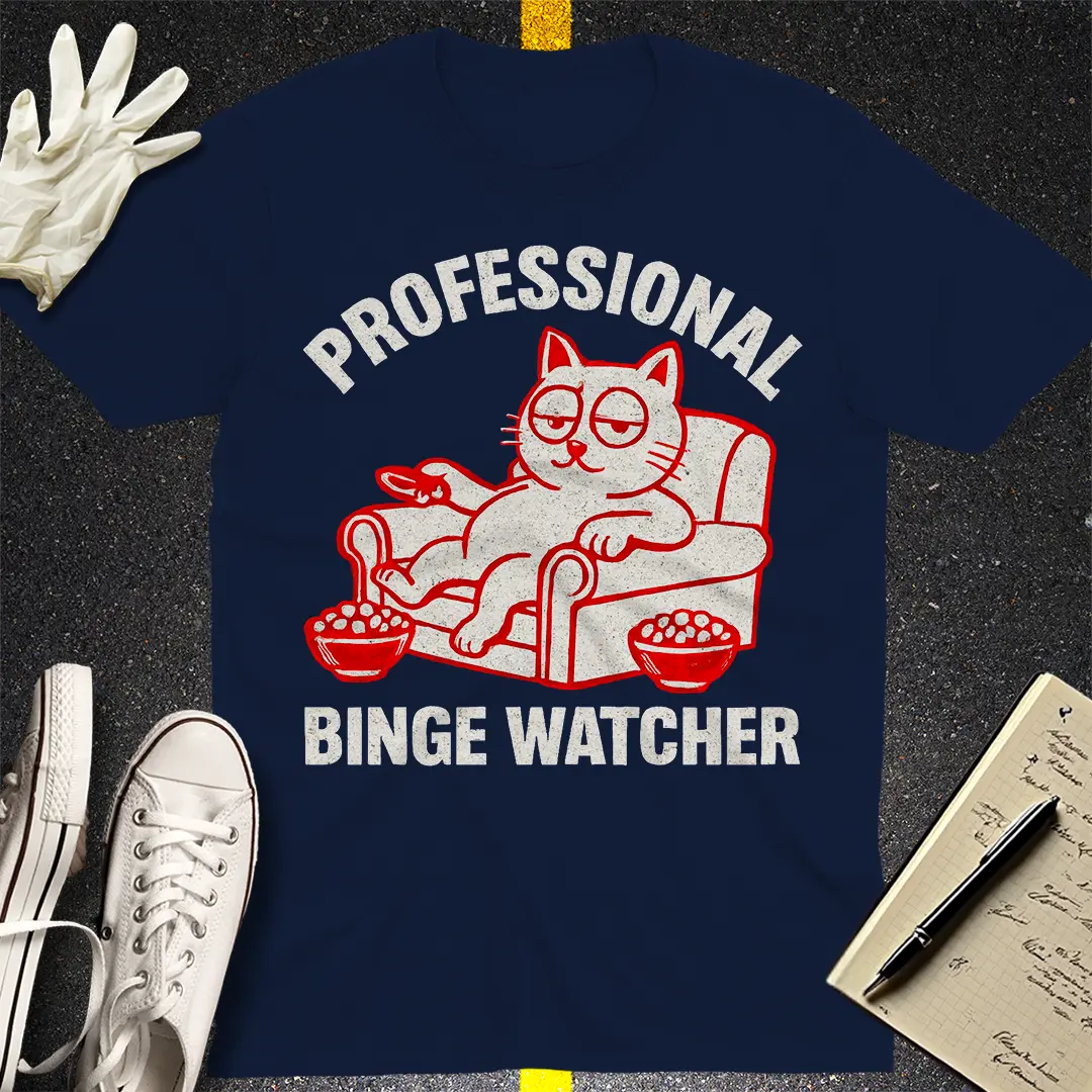 Professional Binge Watcher T-Shirt - Navy