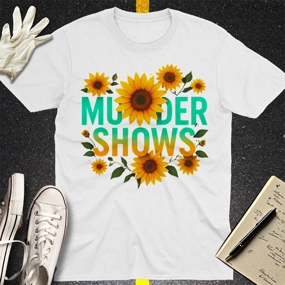 Murder Shows & Sunflowers T-Shirt - White