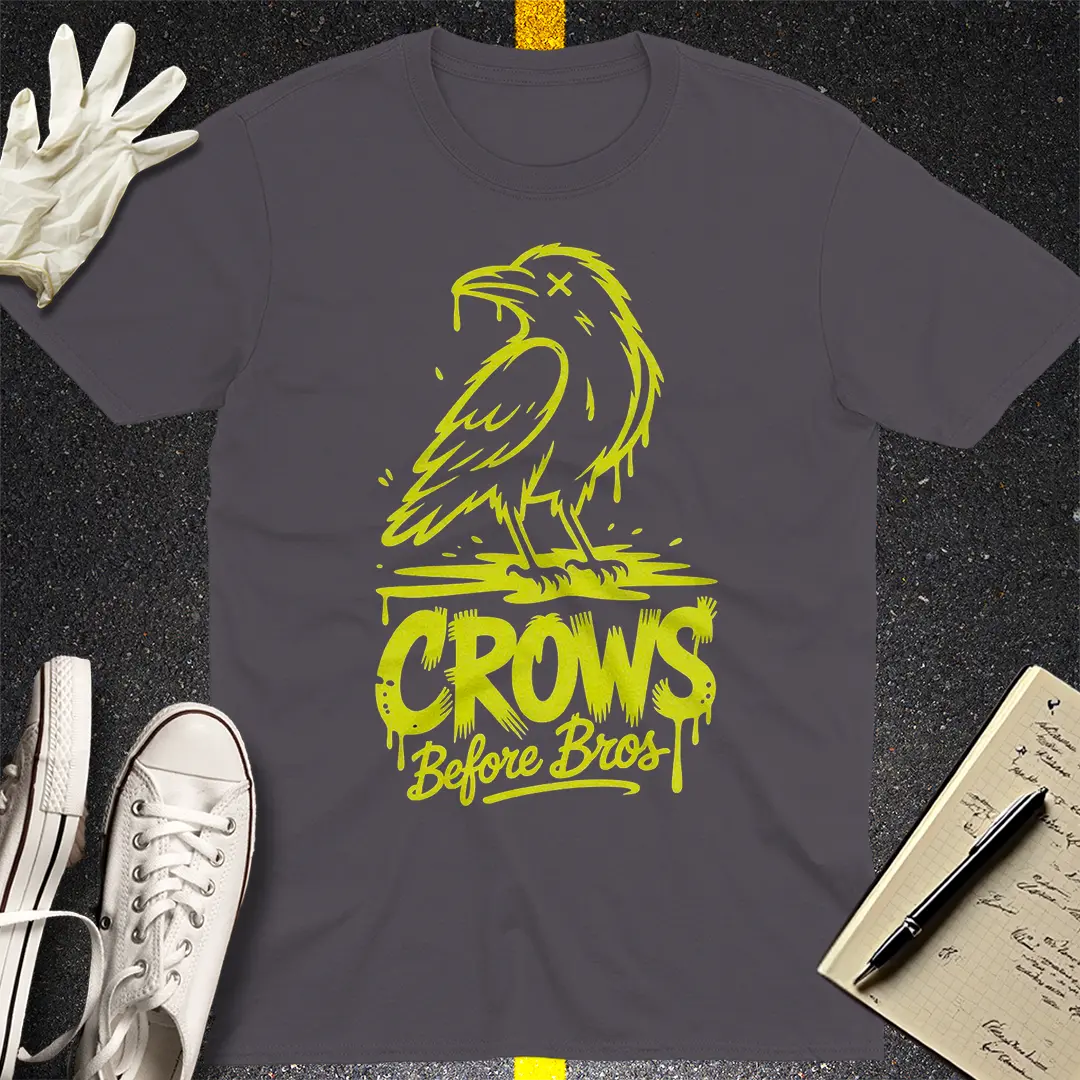 Crows Before Bros T-Shirt - Charcoal