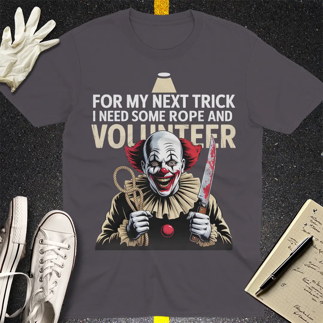 Creepy Clown Trick T-Shirt - Charcoal