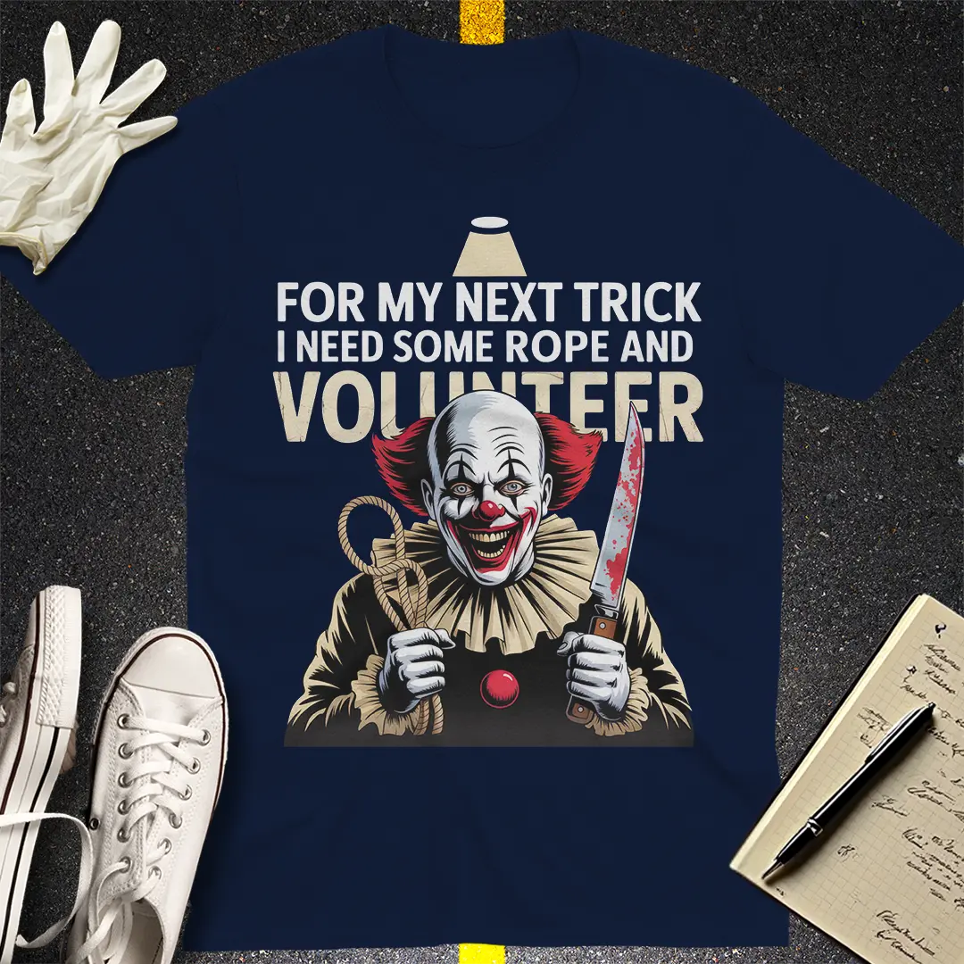 Creepy Clown Trick T-Shirt - Navy