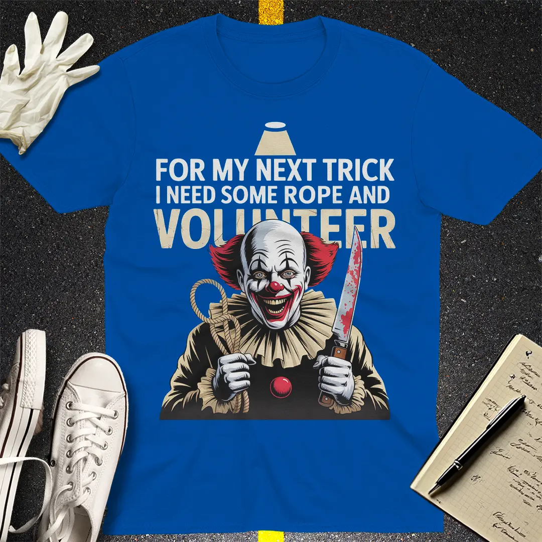 Creepy Clown Trick T-Shirt - Royal