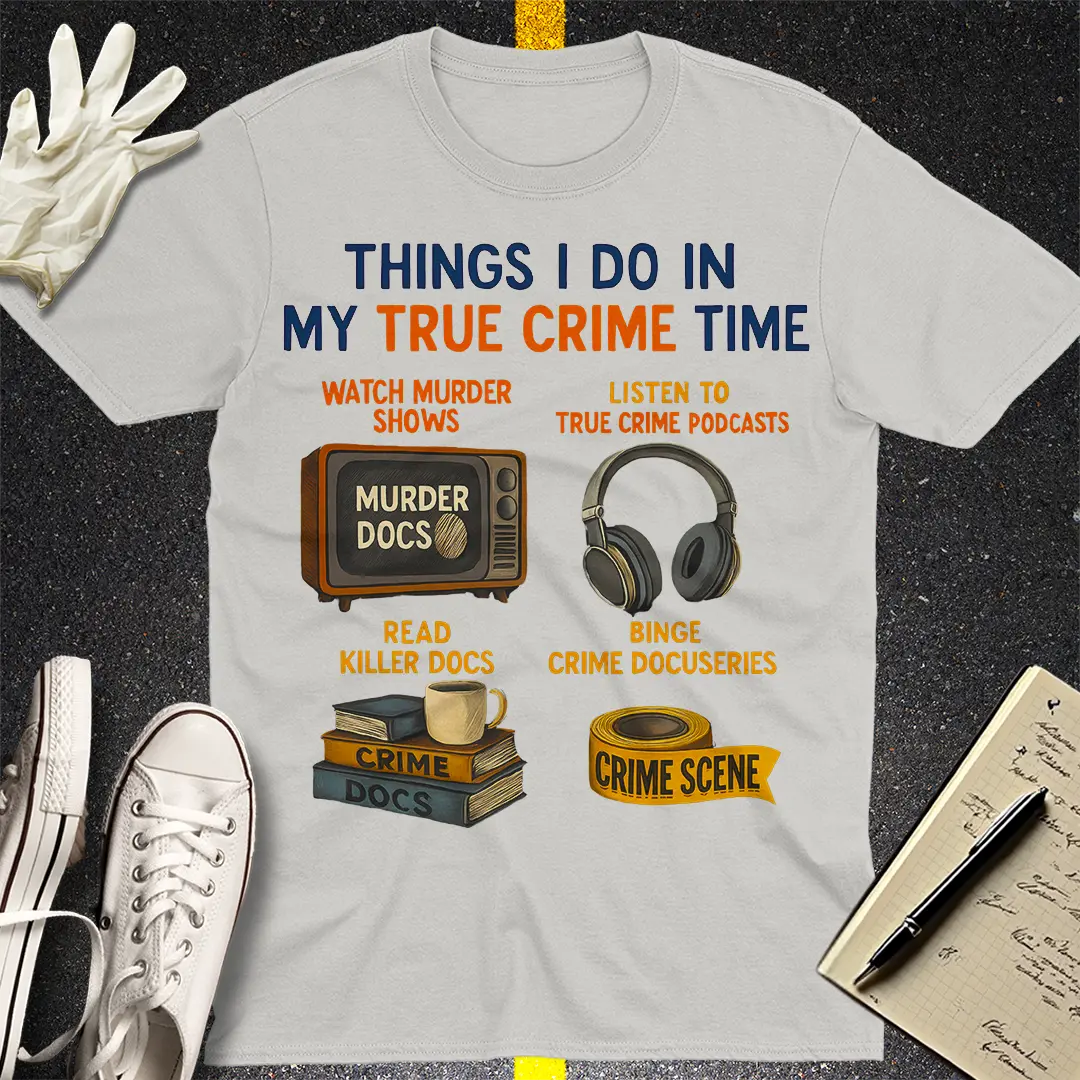 True Crime Time T-Shirt - Ice Grey