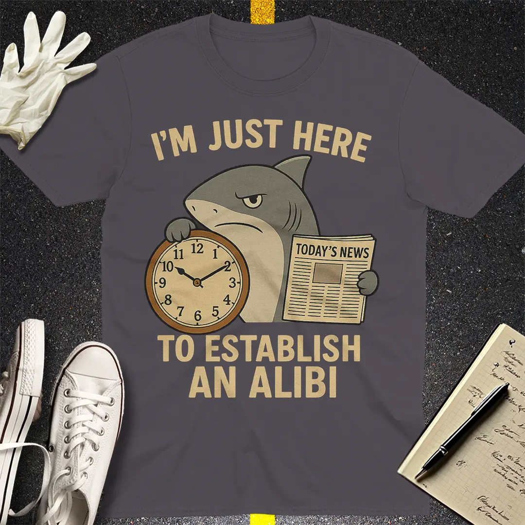 Shark Alibi T-Shirt - Charcoal