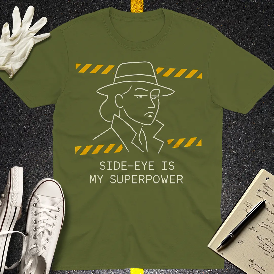Side-Eye Superpower T-Shirt - Military Green