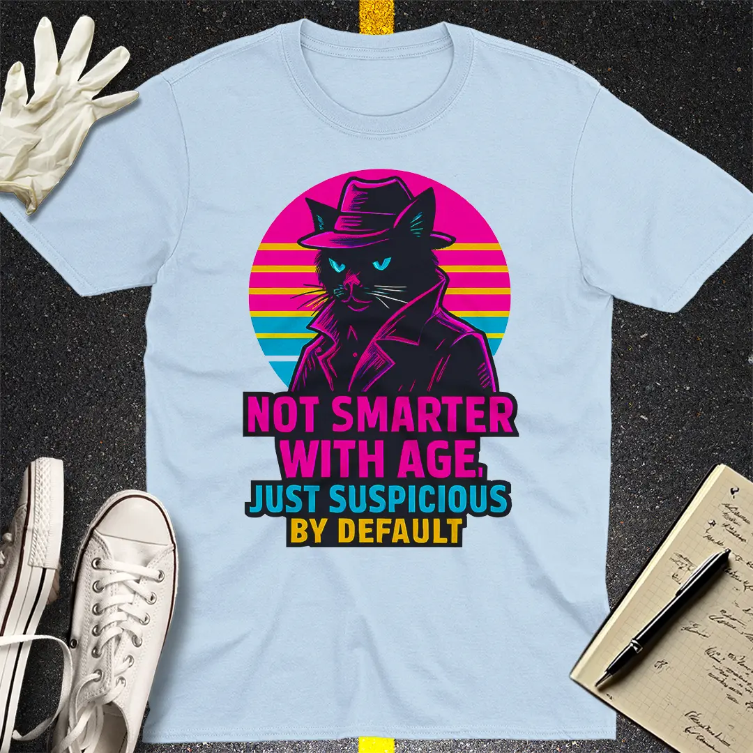 Suspicious Cat Noir T-Shirt - Light Blue