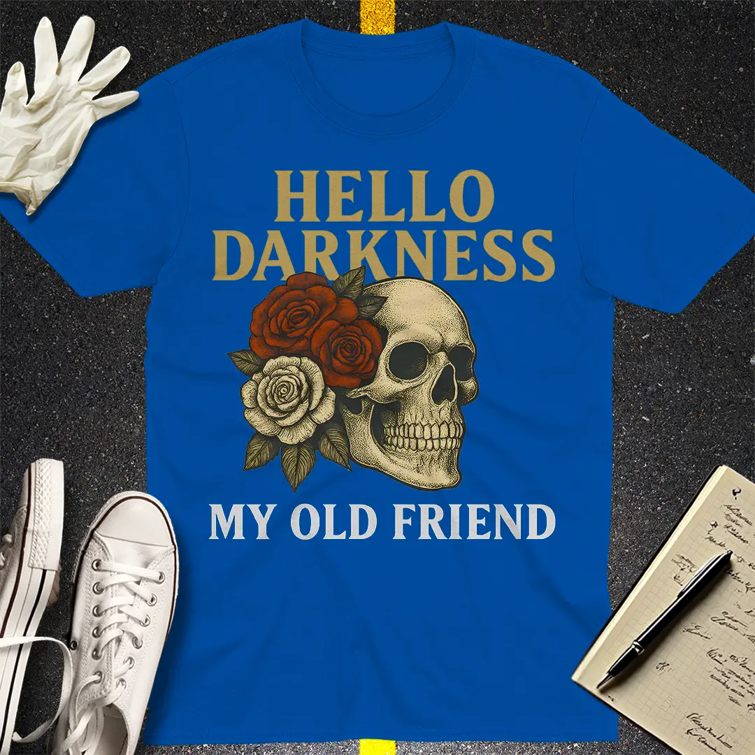 Hello Darkness Skull T-Shirt - Royal
