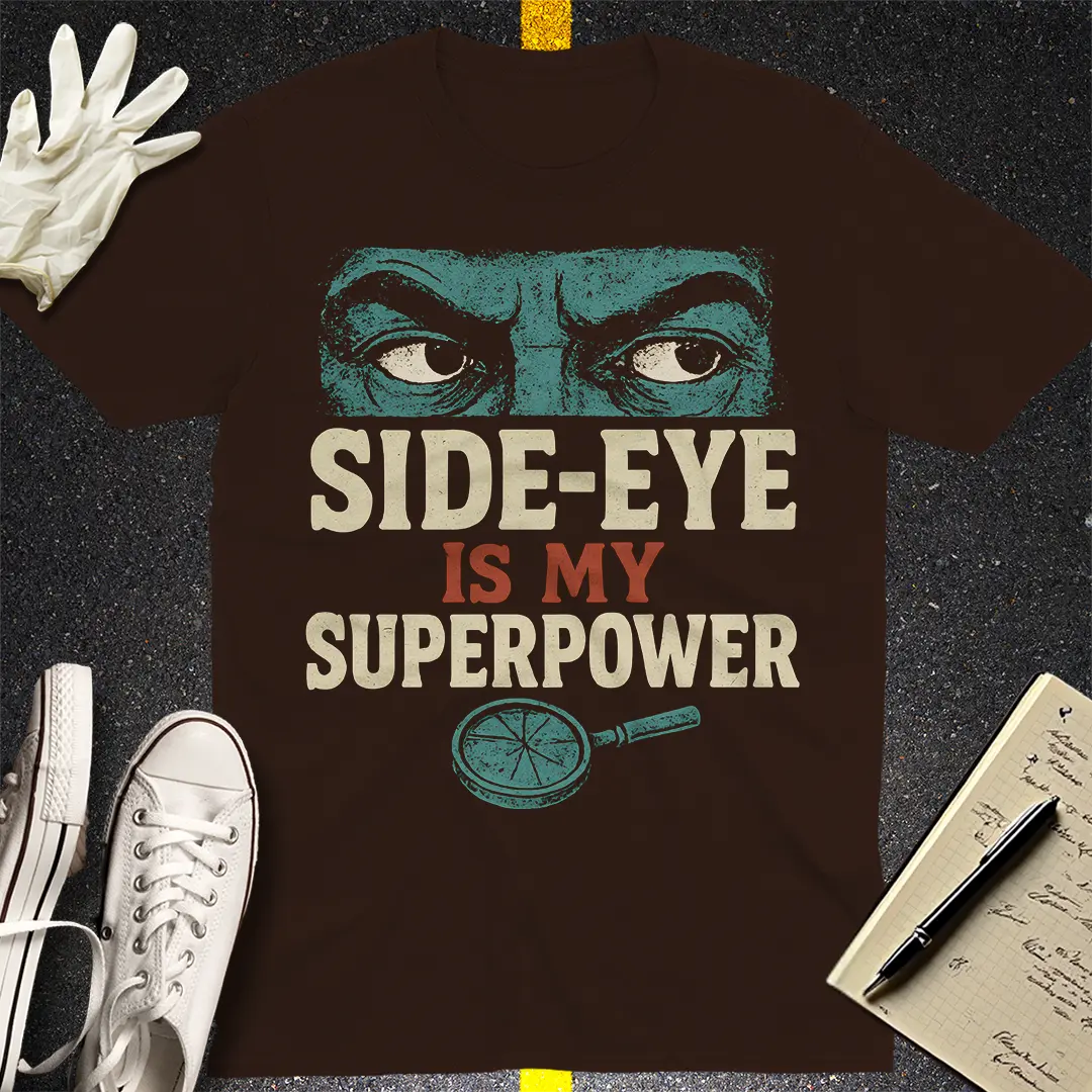 Side-Eye Superpower T-Shirt - Dark Chocolate