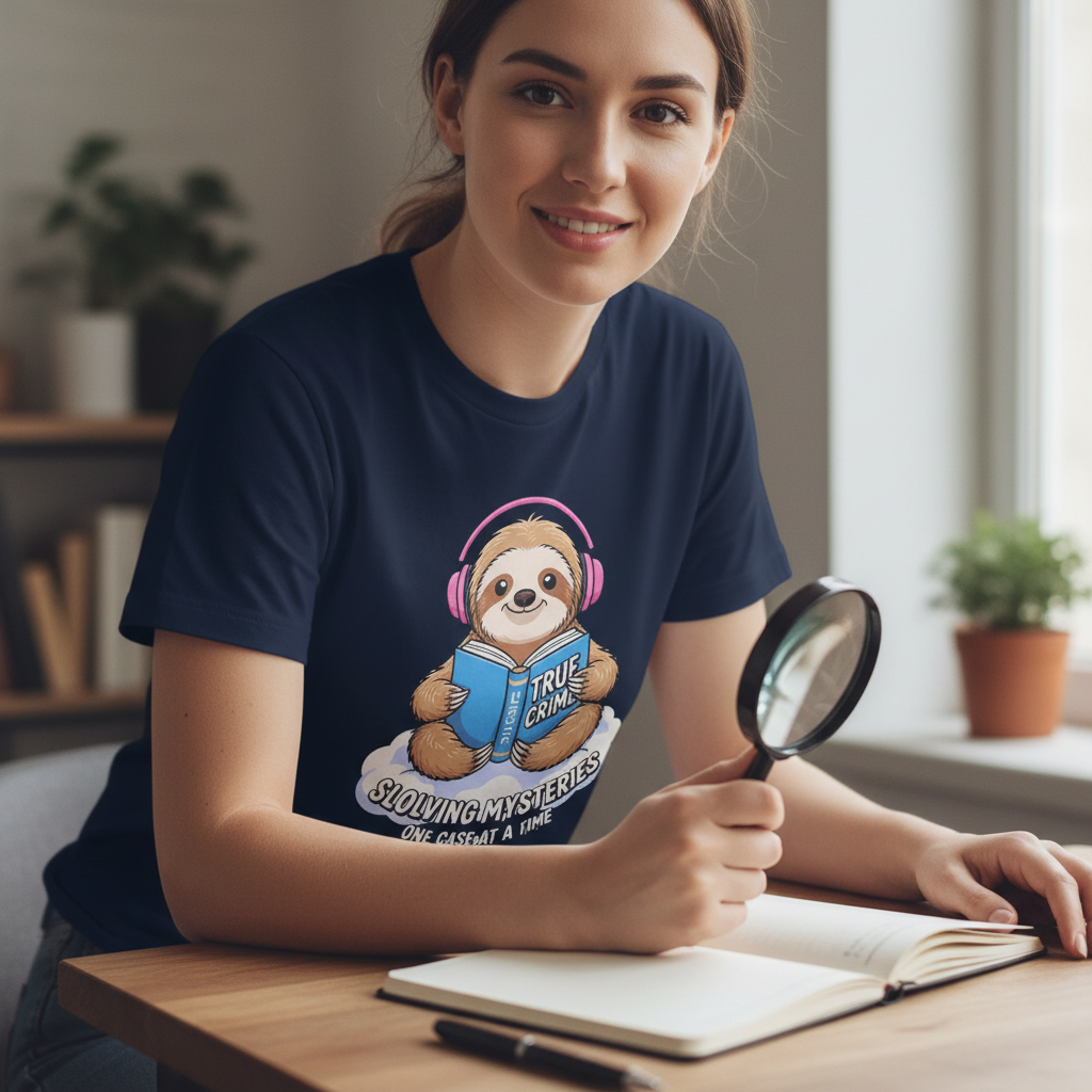 Slow Crime Solver Sloth T-Shirt_use