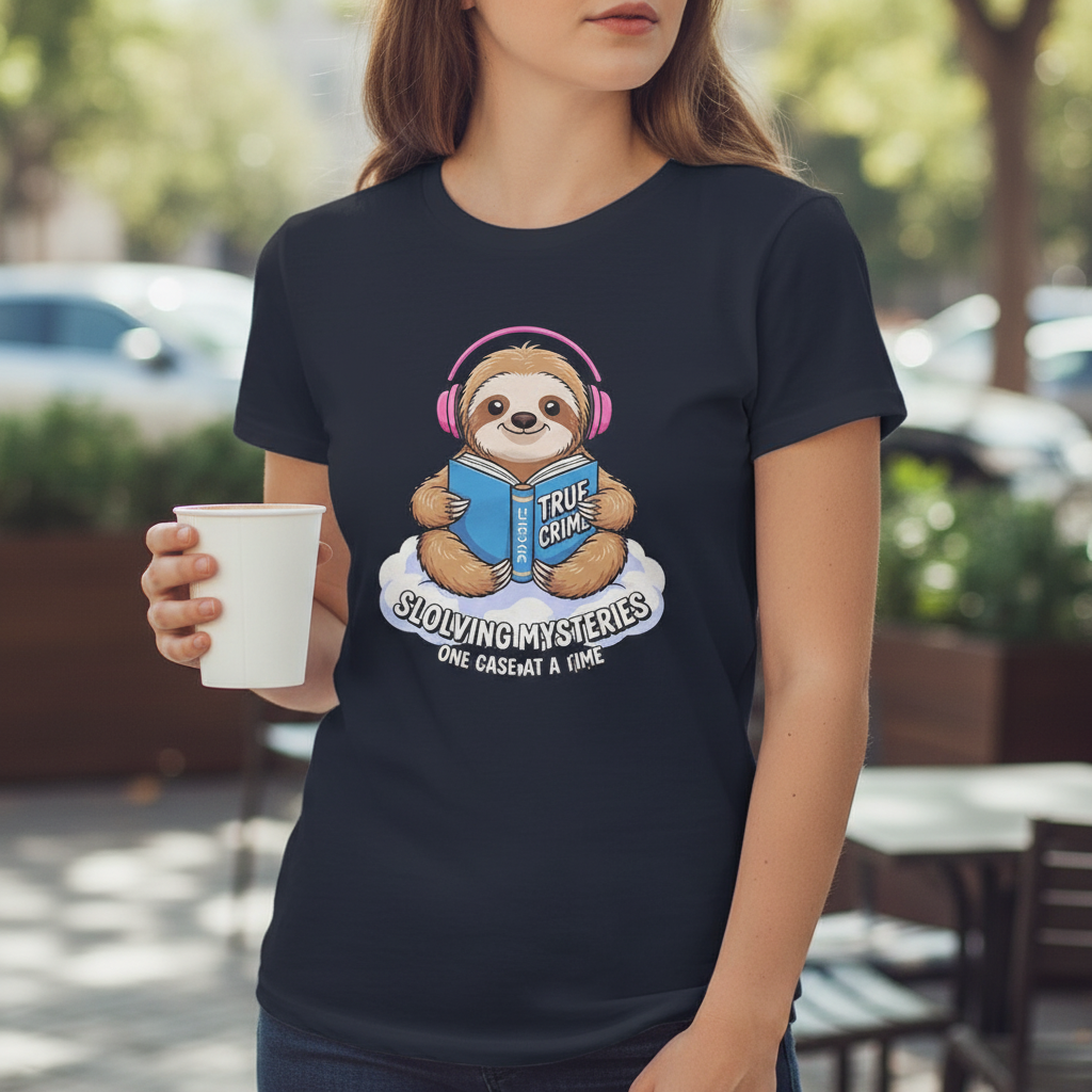 Slow Crime Solver Sloth T-Shirt_lifestyle