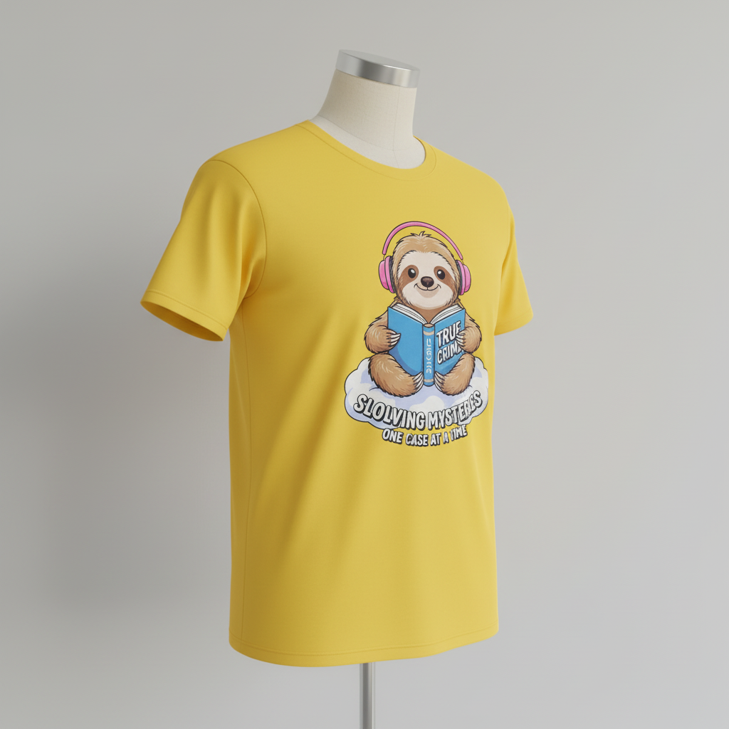 Slow Crime Solver Sloth T-Shirt_space