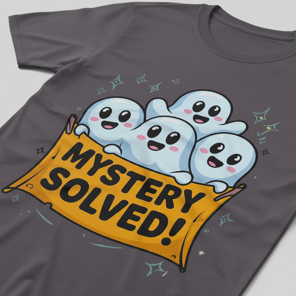 Mystery Solved Ghost Squad T-Shirt_closeup