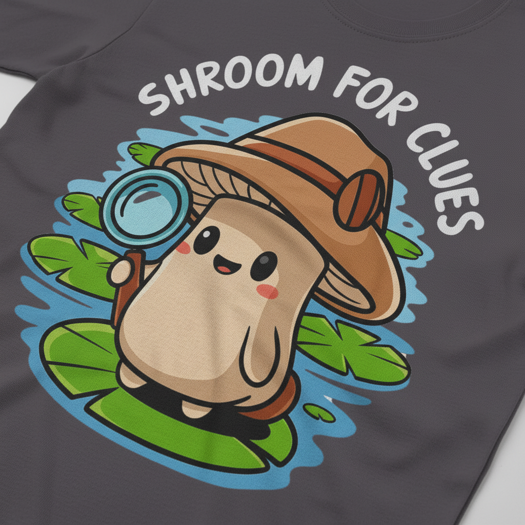 Shroom for Clues T-Shirt_closeup