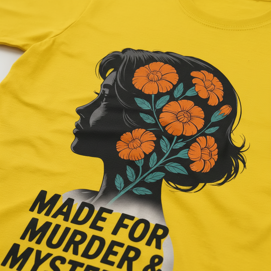Made for Murder & Mysteries T-Shirt_closeup