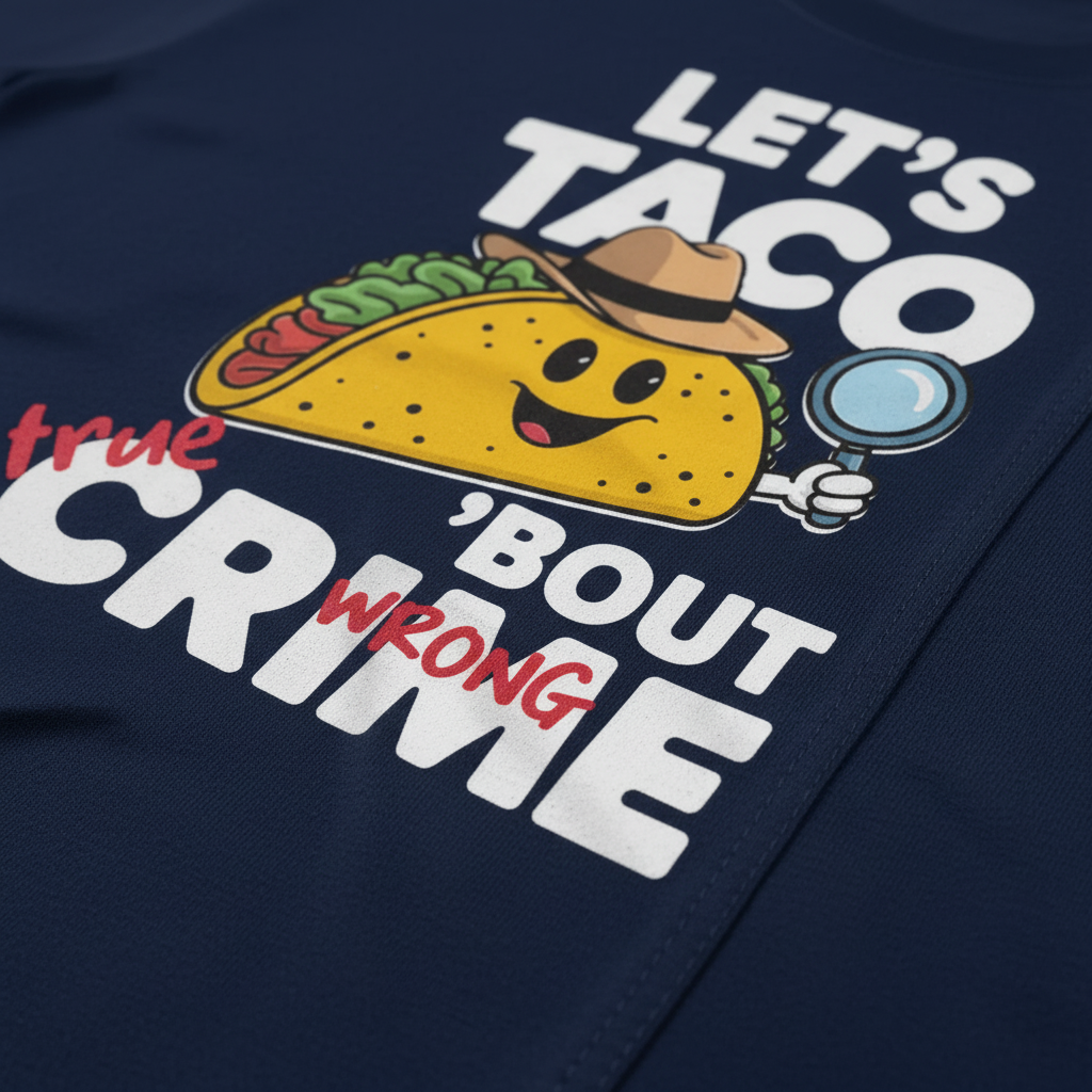 Let's Taco 'Bout True Crime T-Shirt_closeup