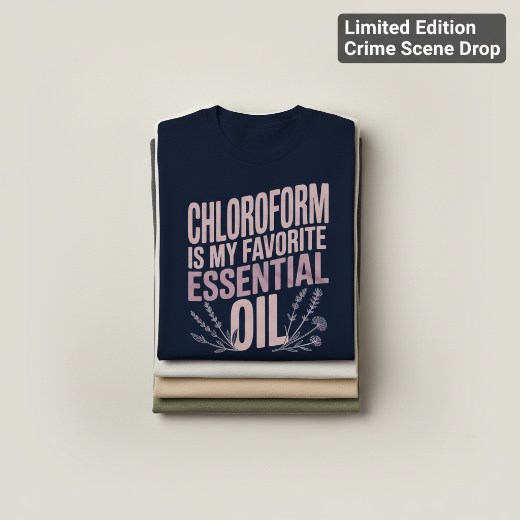 Chloroform Essential Oil T-Shirt_stacked_flatlay