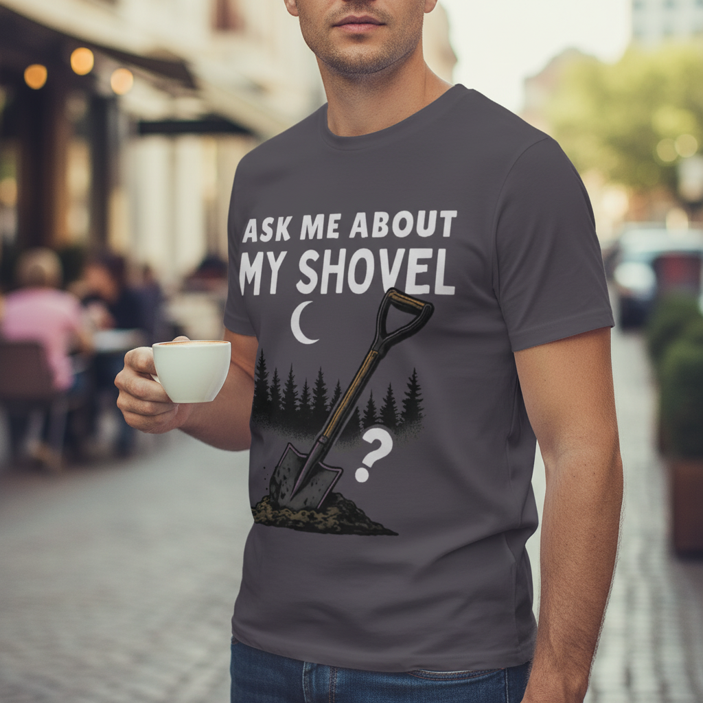 Ask Me About My Shovel T-Shirt_lifestyle