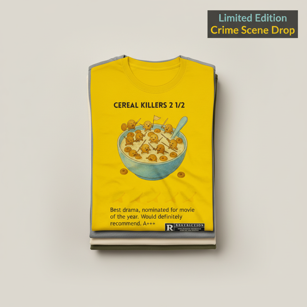 Cereal Warfare T-Shirt_stacked_flatlay