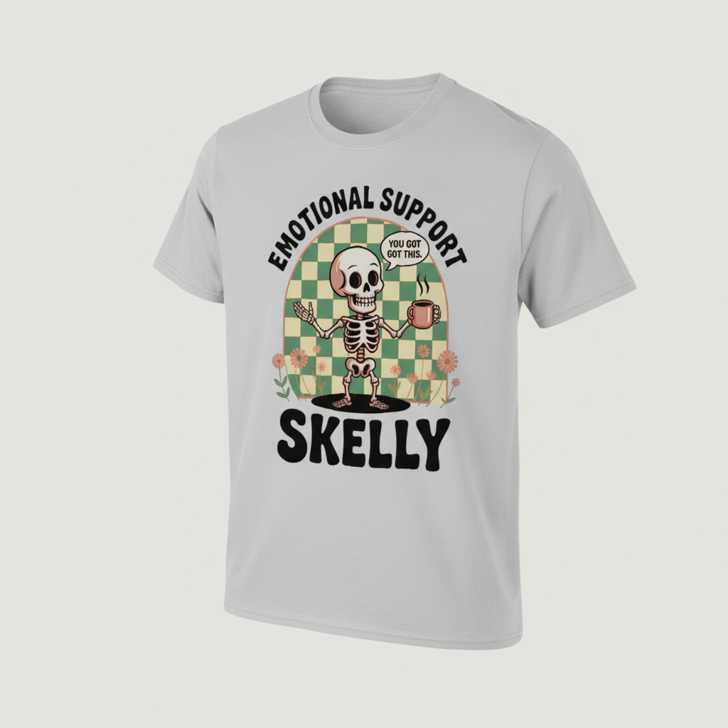Emotional Support Skelly T-Shirt_space