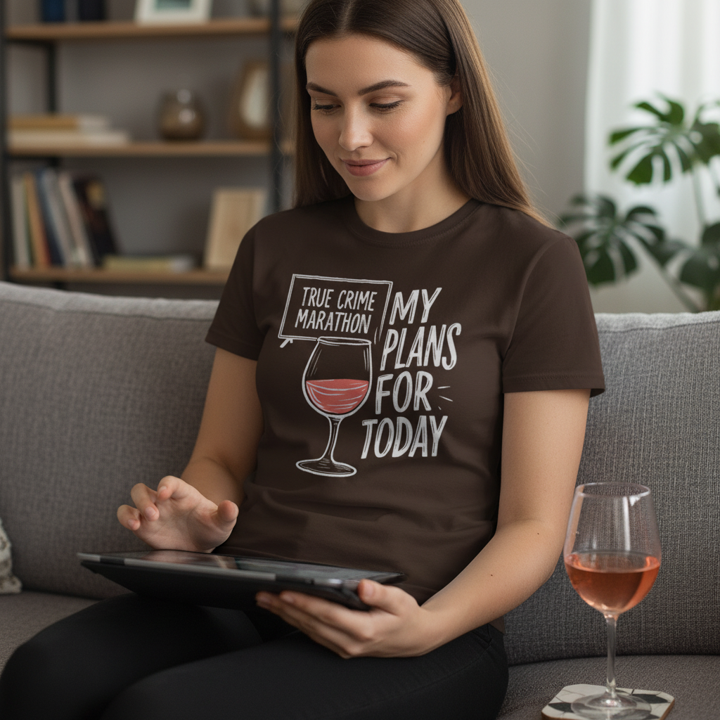 True Crime & Wine Plans T-Shirt_use