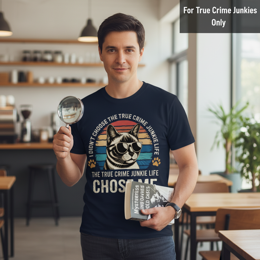 True Crime Cat Vibes T-Shirt_prop_inteact