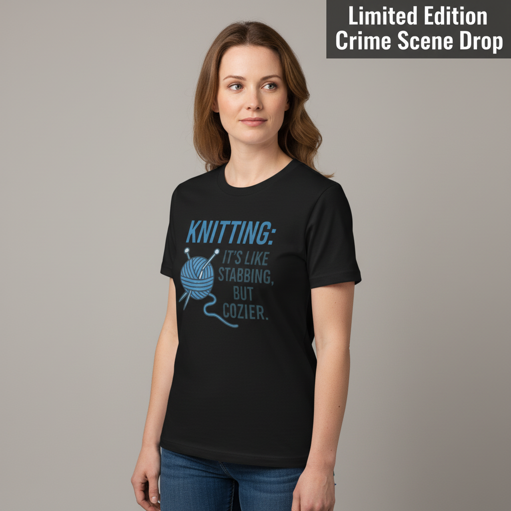 Stabby but Cozy Knitting T-Shirt__space