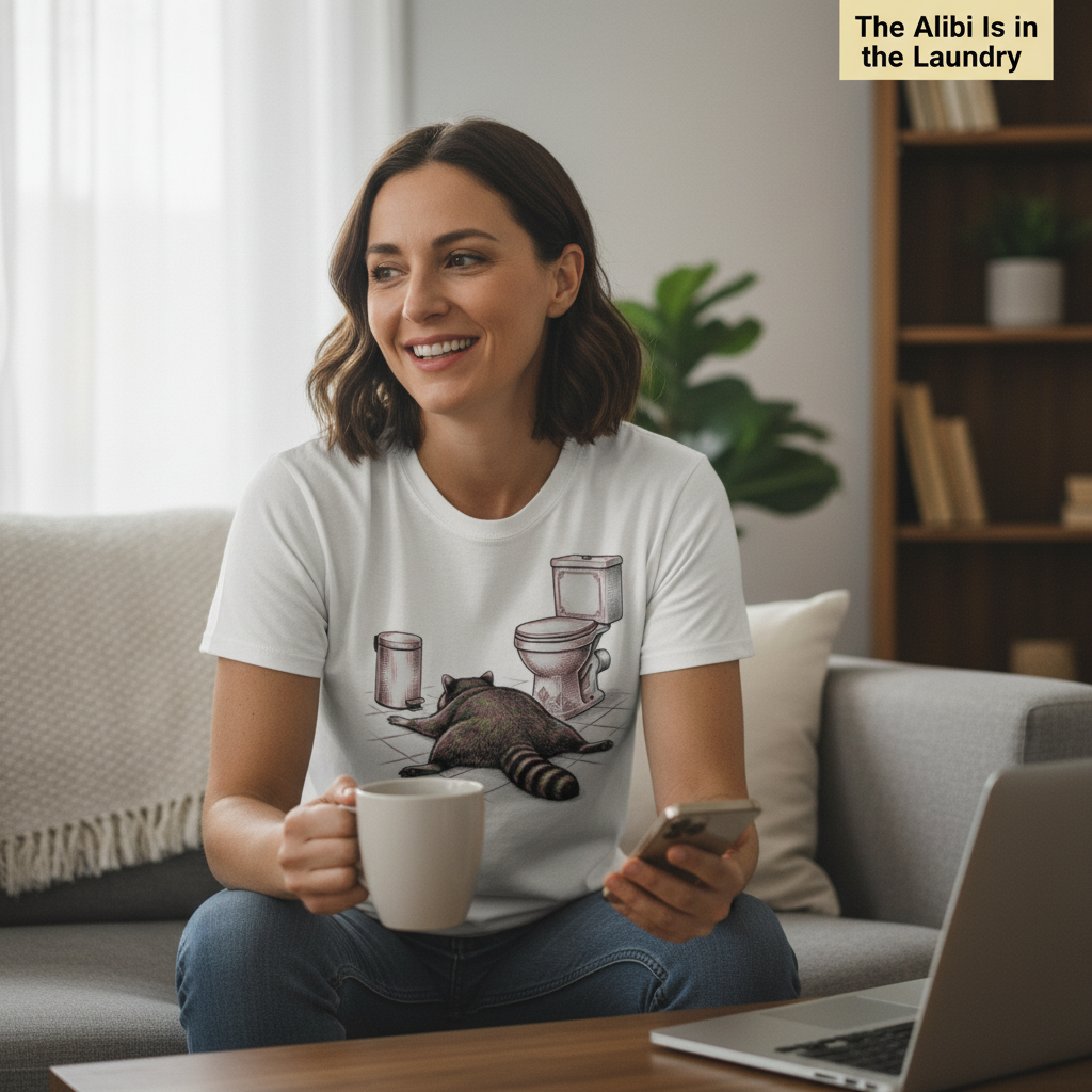 Trash Raccoon Hangover T-Shirt__use