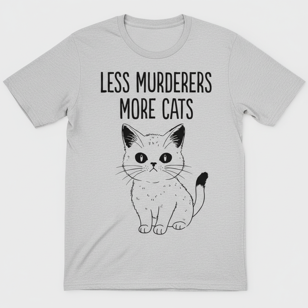 Less Murderers More Cats T-Shirt_extreme_za
