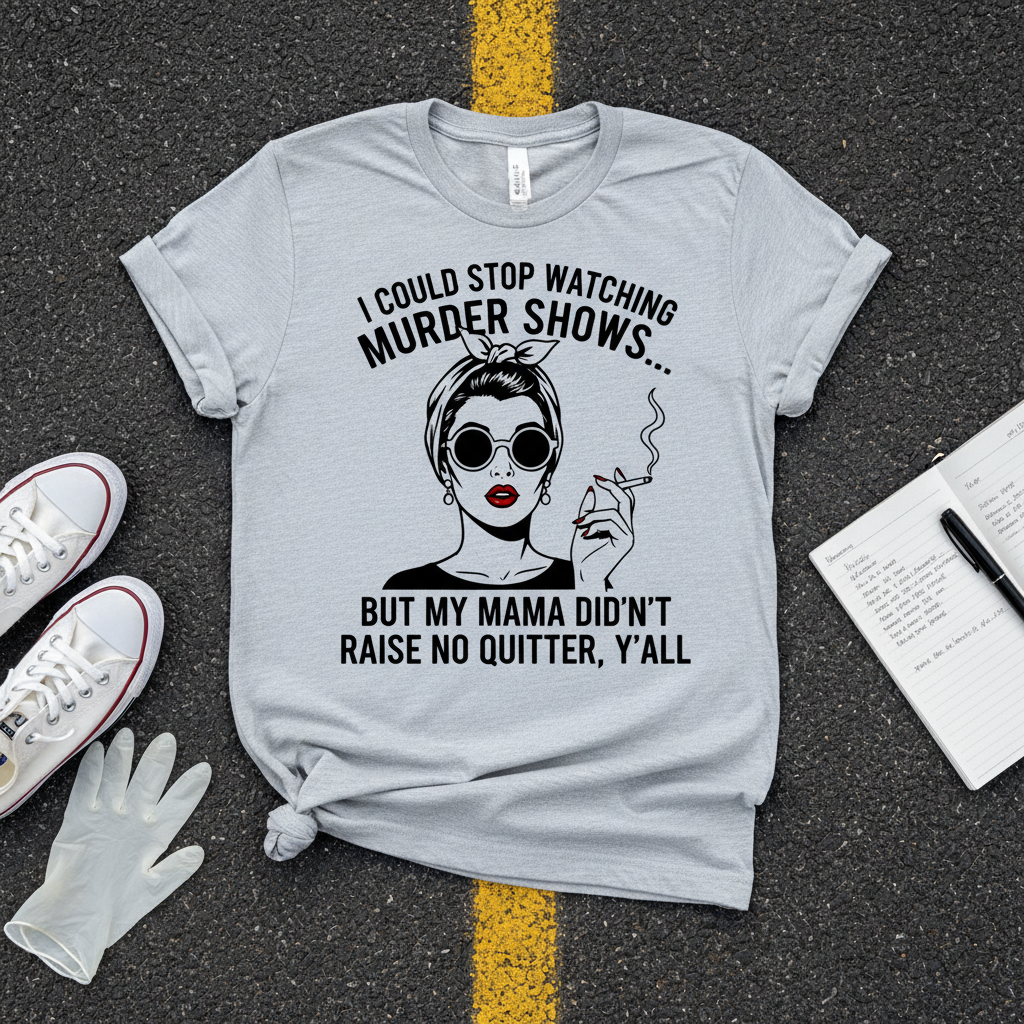 Murder Shows & Mama Raised Right T-Shirt_clean