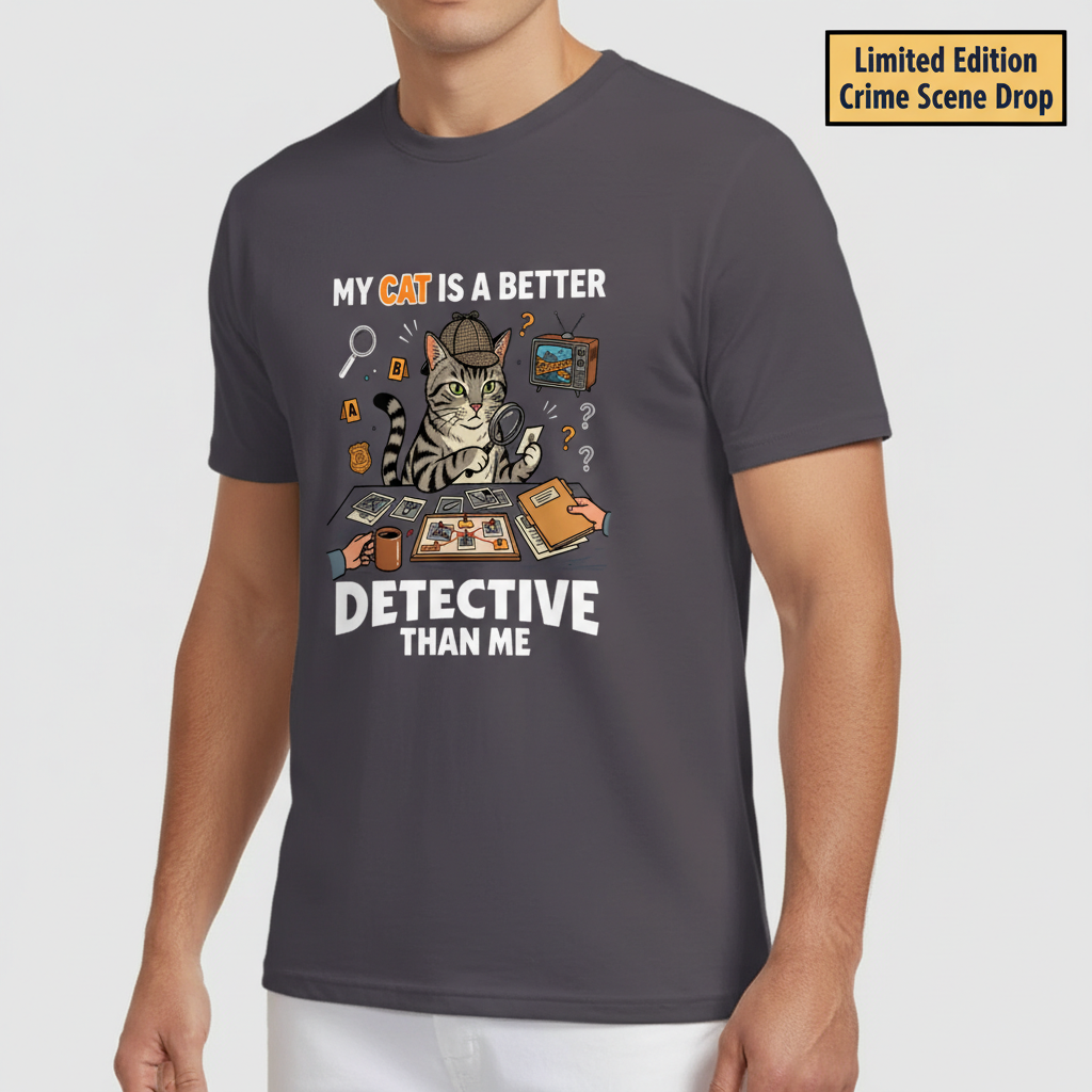 Cat Detective T-Shirt__space