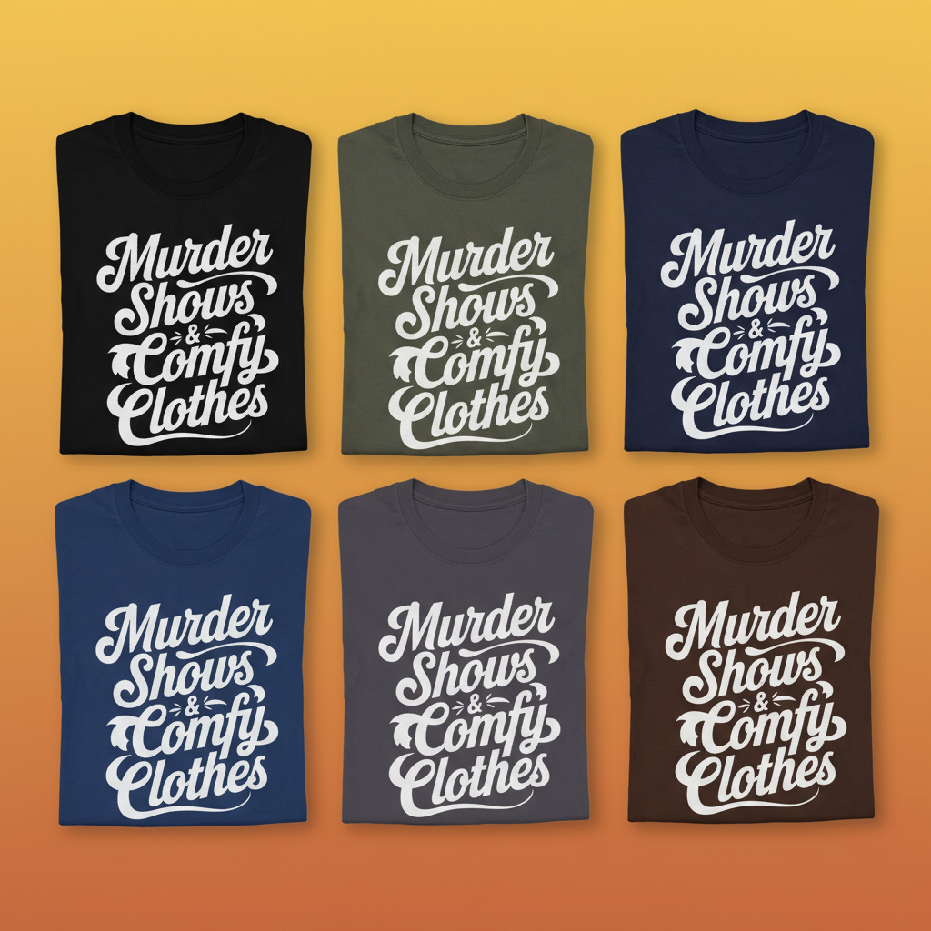 Murder Shows & Comfy Clothes T-Shirt_6color_grid