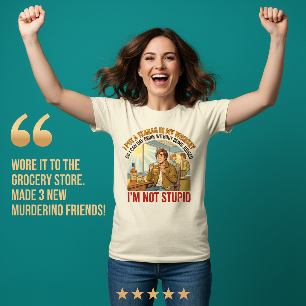 Teabag Whiskey Genius T-Shirt_model_testimonial