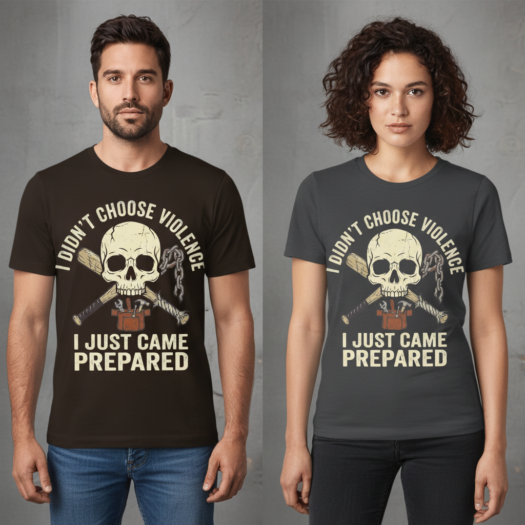Prepared for Anything Skull T-Shirt_dual_lifestyle