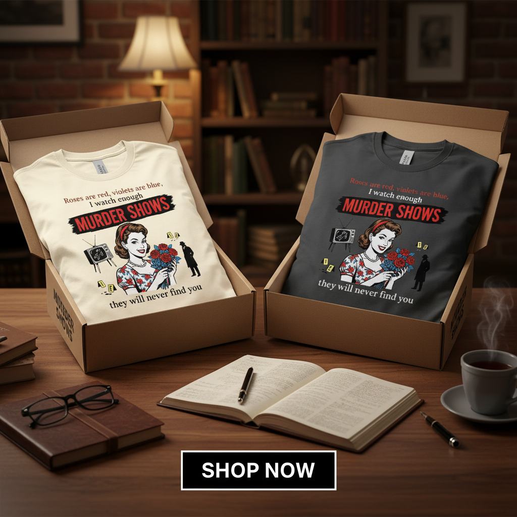 Murder Shows Retro Humor T-Shirt_dual_lifestyle