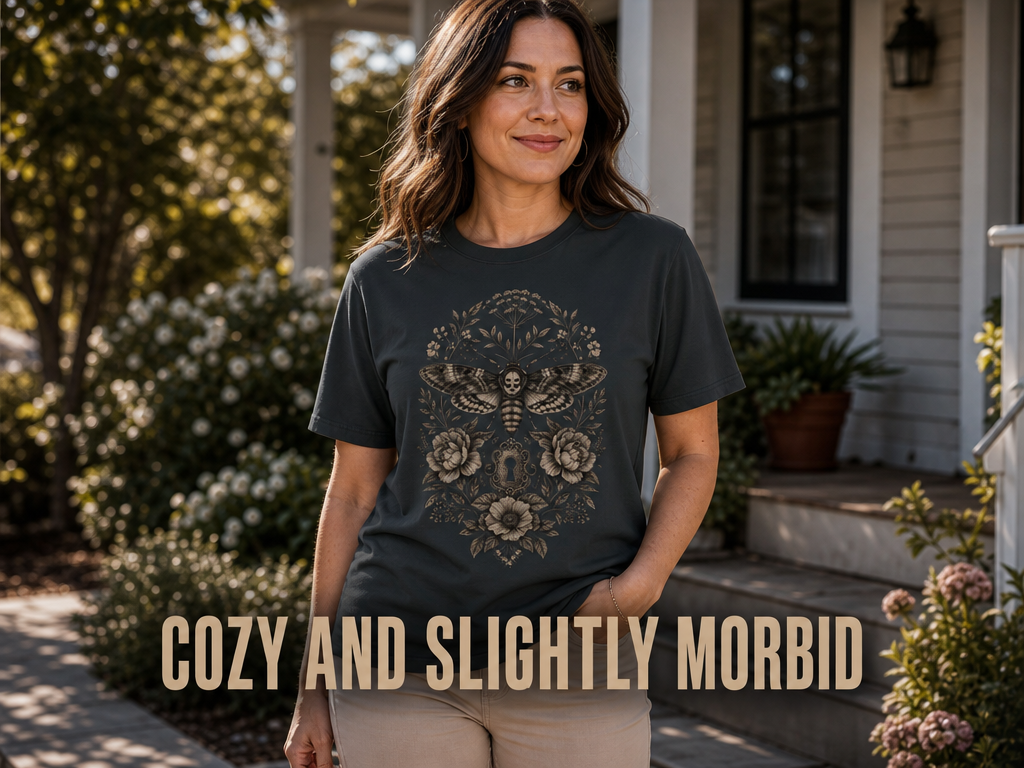 Gothic Death's Head Moth T-Shirt_active_outdoor