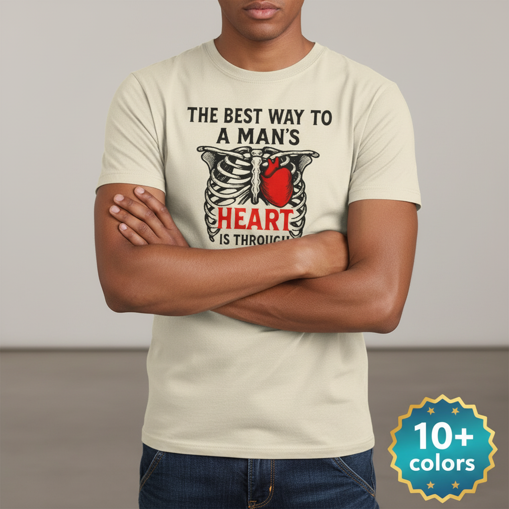 Shortcut To A Man's Heart T-Shirt_badge