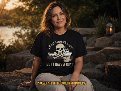 I’m Not Saying I’m Guilty Boat Humor T-Shirt_ls_golden