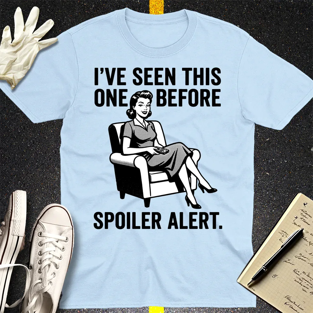 Spoiler Alert Retro T-Shirt - Light Blue
