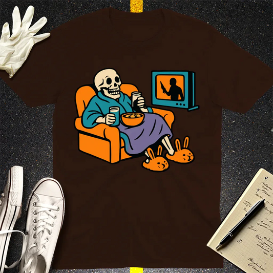 True Crime & Chill T-Shirt - Dark Chocolate