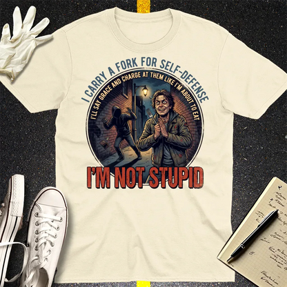 Fork For Self-Defense T-Shirt - Natural