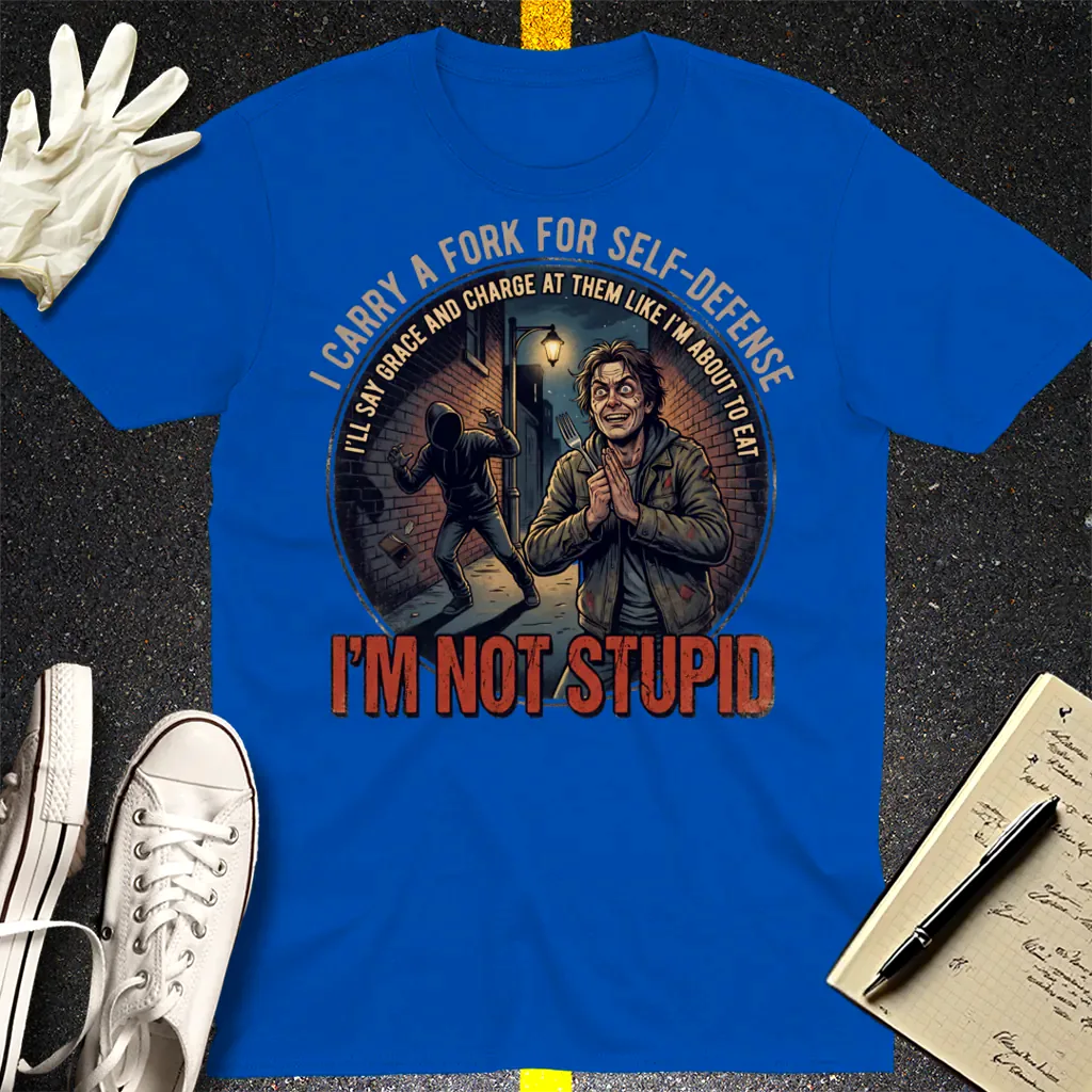 Fork For Self-Defense T-Shirt - Royal