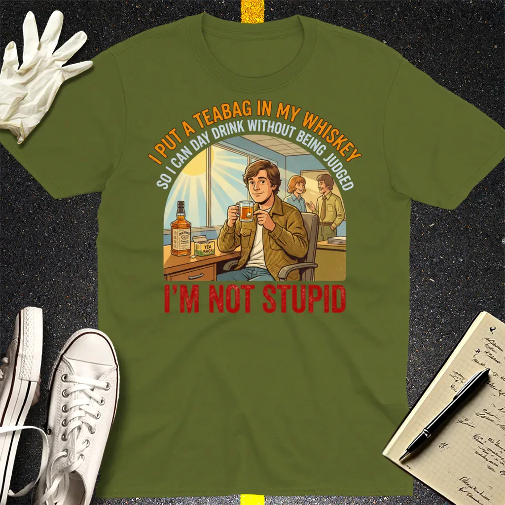 Teabag Whiskey Genius T-Shirt - Military Green