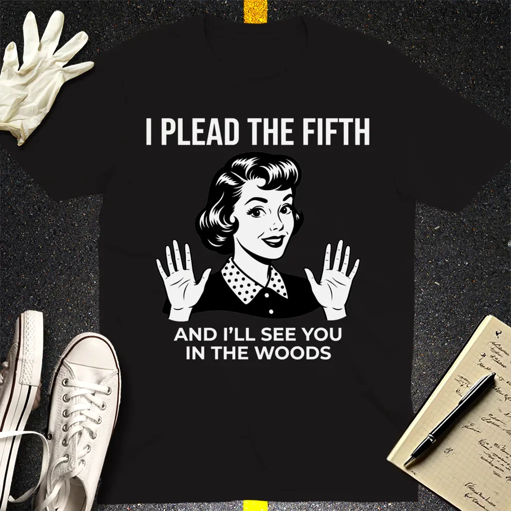 Plead the Fifth Retro T-Shirt - Black