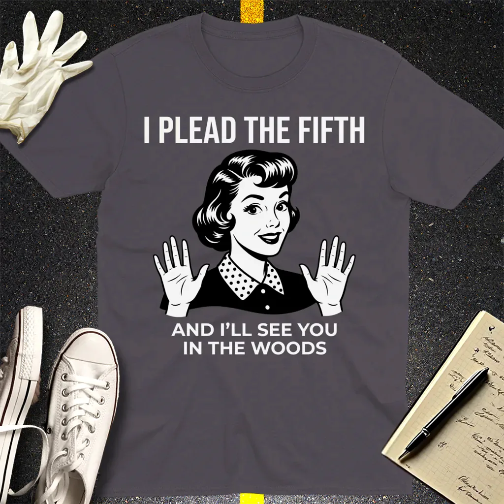 Plead the Fifth Retro T-Shirt - Charcoal